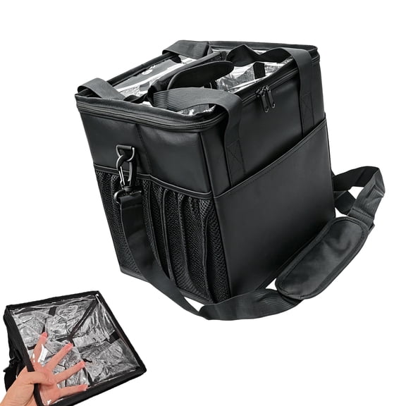 Portable Foldable Bottle Holder for 4 Drinks Adjustable Dividers Leak Resistant Seal Storage Pockets