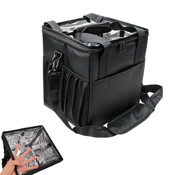 Portable Foldable Bottle Holder for 4 Drinks Adjustable Dividers Leak Resistant Seal Storage Pockets