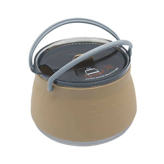 Portable Foldable Camping Silicone Cooking Pot Multipurpose Hiking Kettle Teapot Collapsible for Outdoor Kitchen Stove