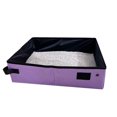 thumbnail image 1 of Portable Foldable Cat Litter Box, Lightweight Travel Outdoor Toilet, Car Camping Sand Pan for Kittens, Purple, M, 1 of 5