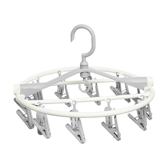 Portable Foldable Clothes Drying Rack with 20 Rotating Clips – Compact Multi-Purpose Laundry Hanger for Indoor & Outdoor Use, Space-Saving Design, Easy to Store and Transport