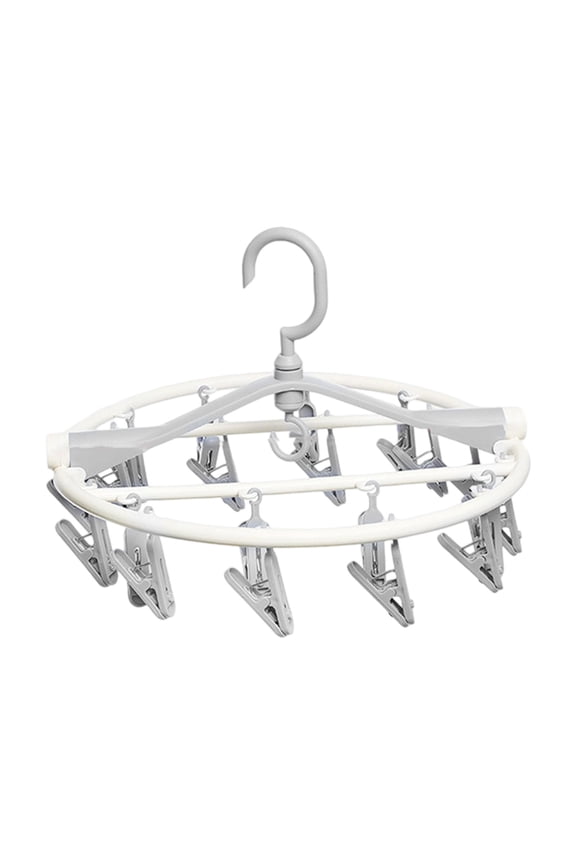 Portable Foldable Clothes Drying Rack with 20 Rotating Clips for Underwear Socks Multi Purpose Laundry Hanger Indoor Outdoor for Socks, Bras, Lingerie, Clothes