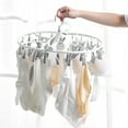 thumbnail image 1 of Portable Foldable Clothes Drying Rack, 20 Rotating Clips, for Underwear Socks, Indoor Outdoor Laundry Hanger, Travel Dormitory Use, 1 of 6