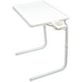 thumbnail image 1 of Portable Foldable Comfortable TV Tray Table - Laptop, Eating, Drawing Tray Table Stand - Adjustable Height & Angle Tray - Sliding Adjustable Cup Holder - White, 1 of 6