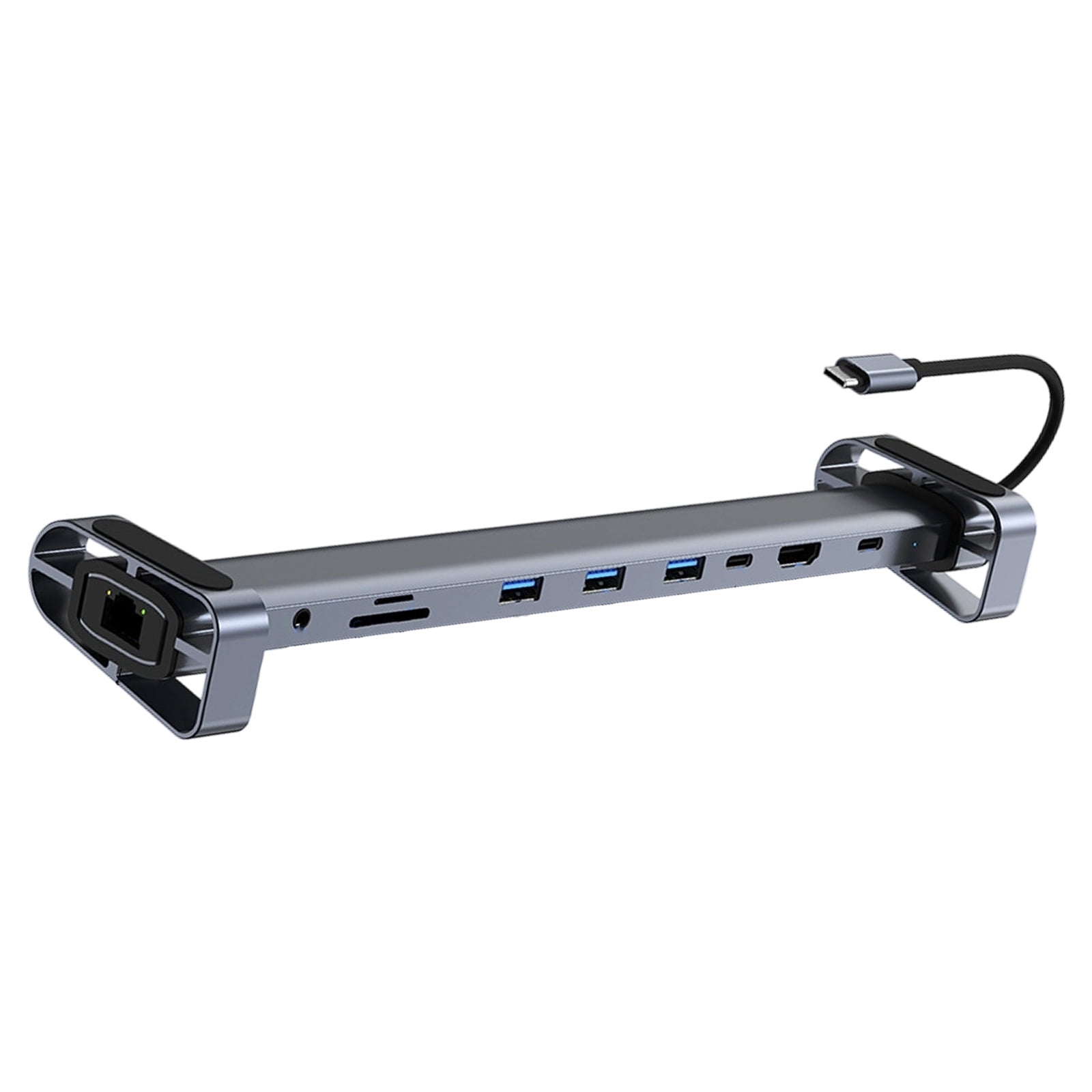 Portable Foldable Computer Stand 10 in 1 Type C Aluminum Docking Station Memory Card Reader RJ45 Gigabit Ethernet Adapter