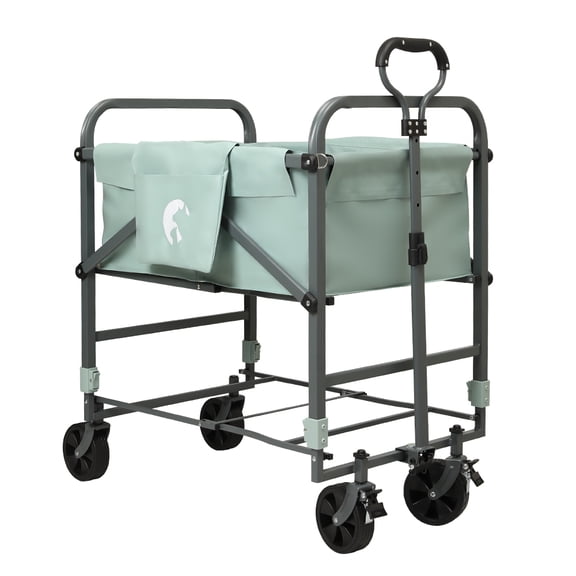 Portable Foldable Dog Bath Tub with 4-Level Adjustable Height, Dog Bathing Cart w/ 360° Swivel Wheels & Brake, for Small, Medium Dogs & Cats