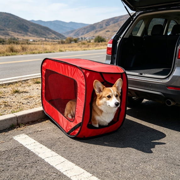 Portable Foldable Dog Crate for Car Travel Soft Sided Outdoor Pet Playpen for Cats Dogs Lightweight Kennel Indoor Outdoor Enclosure