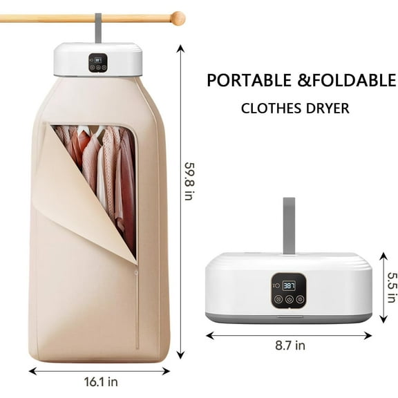 Portable Foldable Dryer with Remote Control - Fast, Efficient, and Great for Travel