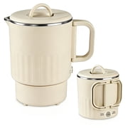 DREAMOSA Portable Foldable Electric Kettle 600 Watts 0.8 L Electric Kettle, White with Detachable Base
