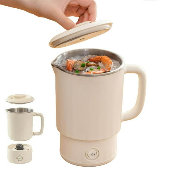 Portable Foldable Electric Kettle, 800ML Stainless Steel Tea Brewer with Temperature Control, Portable Small Tea Kettle for Travel Camping Use