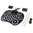 thumbnail image 1 of Portable Foldable Electronic Drum Roll Up Drum 9 Silicone Pad with Drumstick, 1 of 8