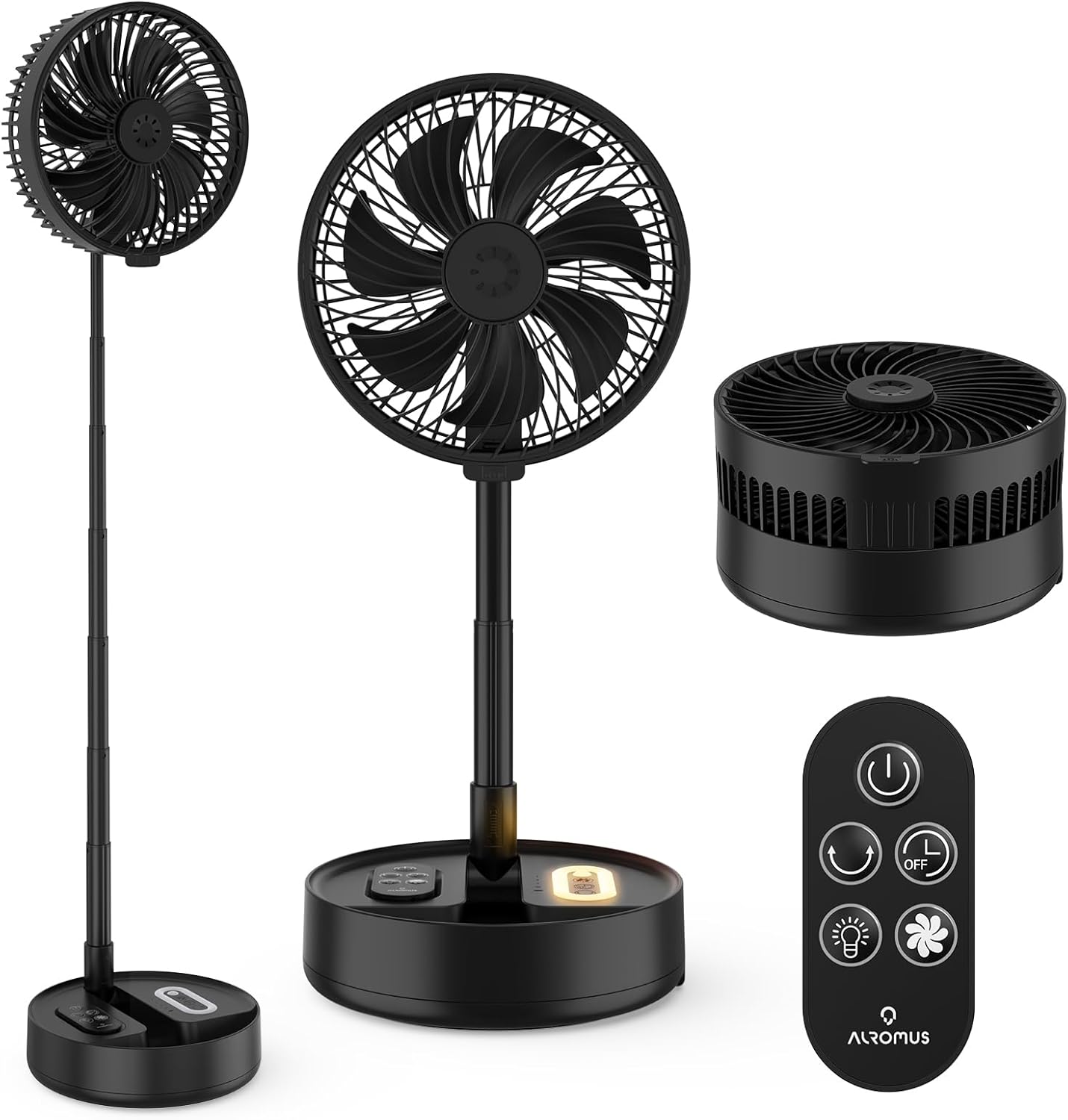 Portable Foldable Fan, Rechargeable Fan with Remote, Telescopic ...