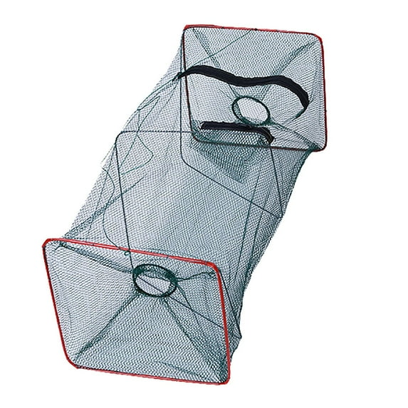 Portable Foldable Fish Trap - 2-Way Entry, Durable, for Fishing & Lobster Catching