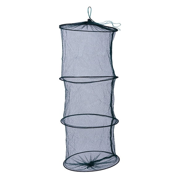Portable Foldable Fishing Keep Net, Multi-Layer Nylon Mesh Fish Cage for Carp Tilapia Bass Freshwater Fishing