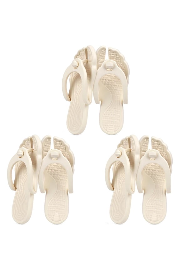 Portable Foldable Flip Flops for Travel, Quick-Dry Non-Slip Lightweight Slippers for Beach Bathroom Shower