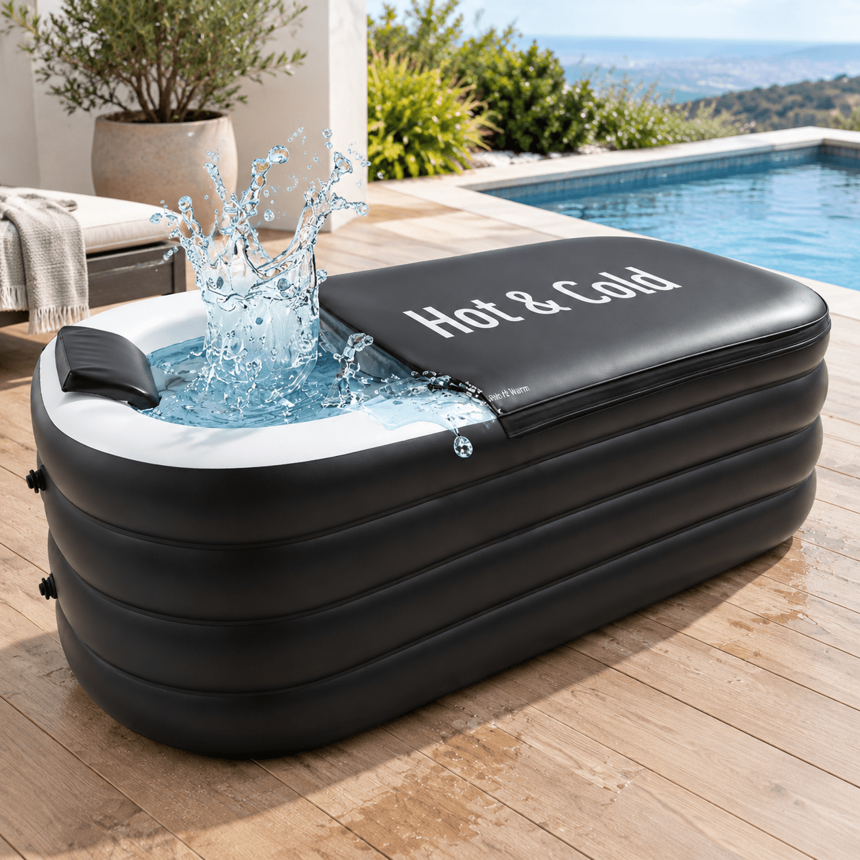 Portable Foldable Freestanding Inflatable Soaking Tub for Adults ...