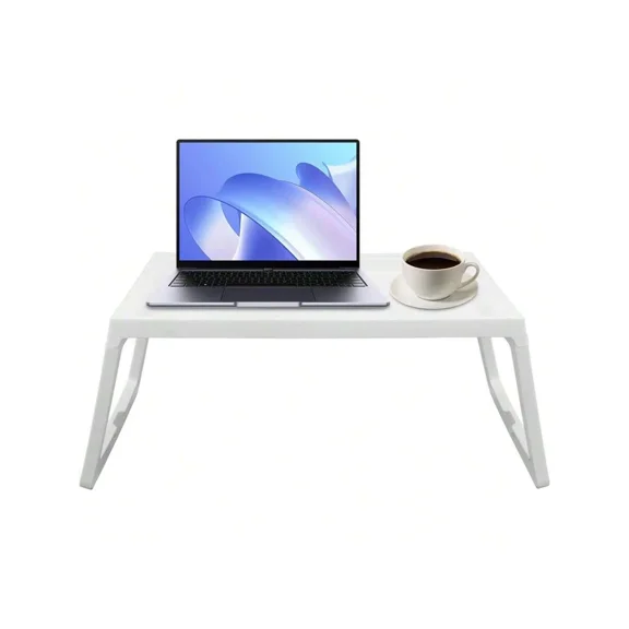 Portable Foldable Laptop Bed Desk Tray - Hardwood & Metal Construction with Cup Holder & Drawer (No Assembly Required, Large Lap Table for Reading/Studying on Bed/Sofa/Couch)