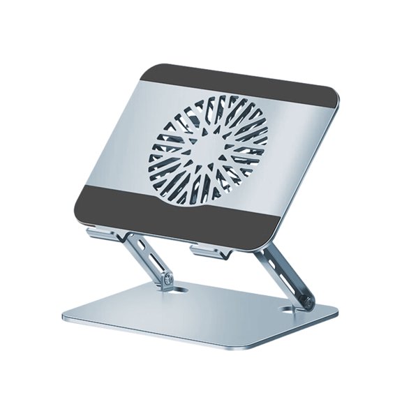 Portable Foldable Laptop Stand With Cooling Fan Adjustable Heights And 360 Rotations For 10 To 17.3Inch Notebook