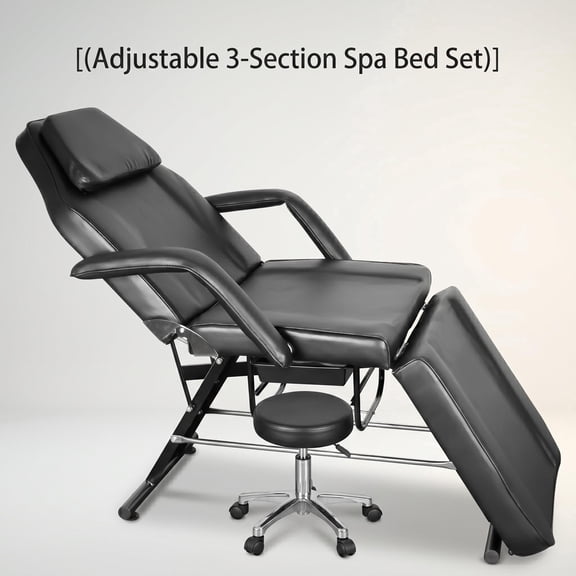 Portable Foldable Multipurpose Spa Bed with Hydraulic Stool, Facial Chair, Massage Table Tattoo Chair Adjustable for Spa Beauty Treatment