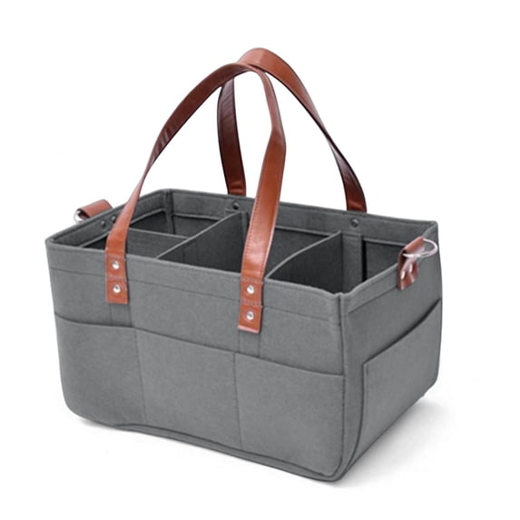 Portable Foldable Nursery Organizer Bag with Removable Compartments, Multipurpose Diaper & Breast Pump Storage, Travel Car & Changing Table Caddy B