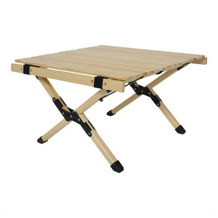 Portable Foldable Outdoor Picnic Table - Natural Beech Wood Camping Table with X-Frame Design -Small Sizes