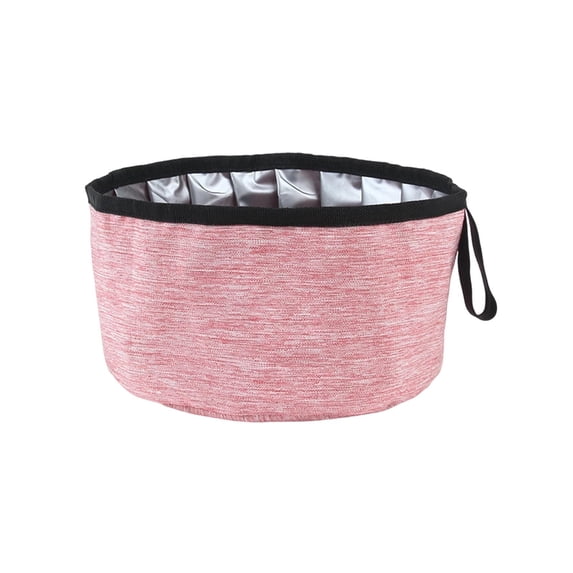 Portable Foldable Pet Bowl - Pink Heather - Lightweight Collapsible Feeding Dish for Dogs & Cats - Ideal for Hiking, Camping, Travel & Outdoor Adventures (Style as Pictured)
