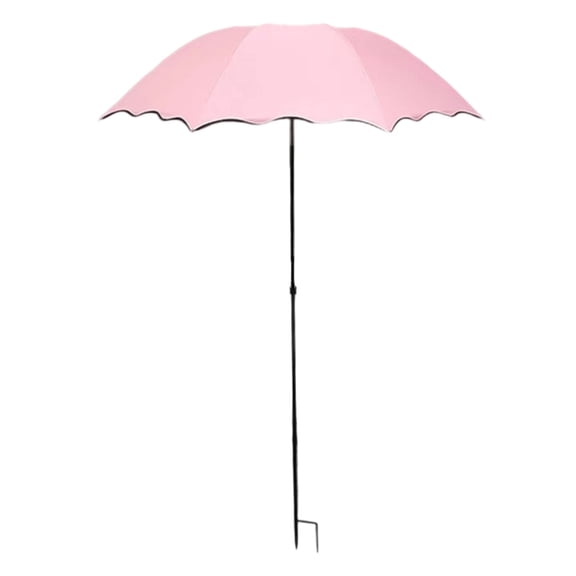 Portable Foldable Plant Sun Umbrella with Ground Stake & Carry Bag, Adjustable Height Waterproof Shade Parasol for Garden Plants, Beach, Fishing, Travel & Outdoor Plant Sun Protection