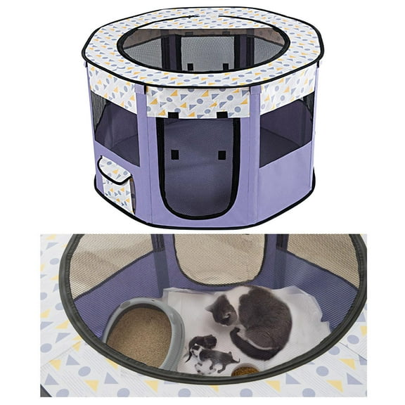 Portable Foldable Playpen indoor and outdoor Camping Play Exercise Small Dogs Kennel Mesh Cage Rabbit Tent House with Zipper Cover