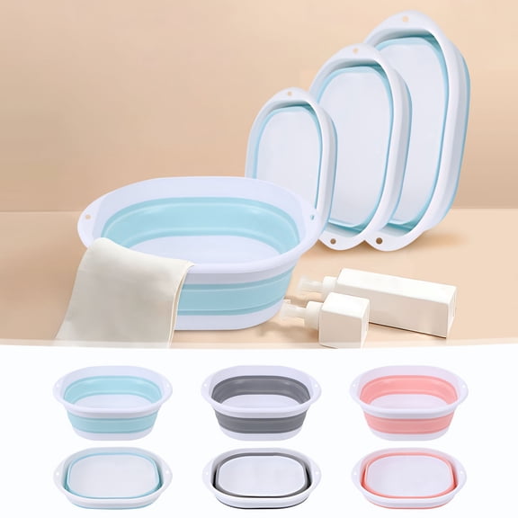 Portable Foldable Pool Foot Bath Tub, Compact Travel Soaking Basin for Camping, Pre-Swim Rinse Tub for Feet, Multi-Use Collapsible Bucket for Car Wash and Outdoor Activities
