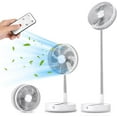 thumbnail image 1 of Portable Foldable Rechargeable Oscillating Fan - 9" 7200mah Battery Operated USB C Small Fan Remote, Quiet Table Desk Fan Folding Standing Pedestal Fan for Bedroom Rome Office Camping Travel, 1 of 15