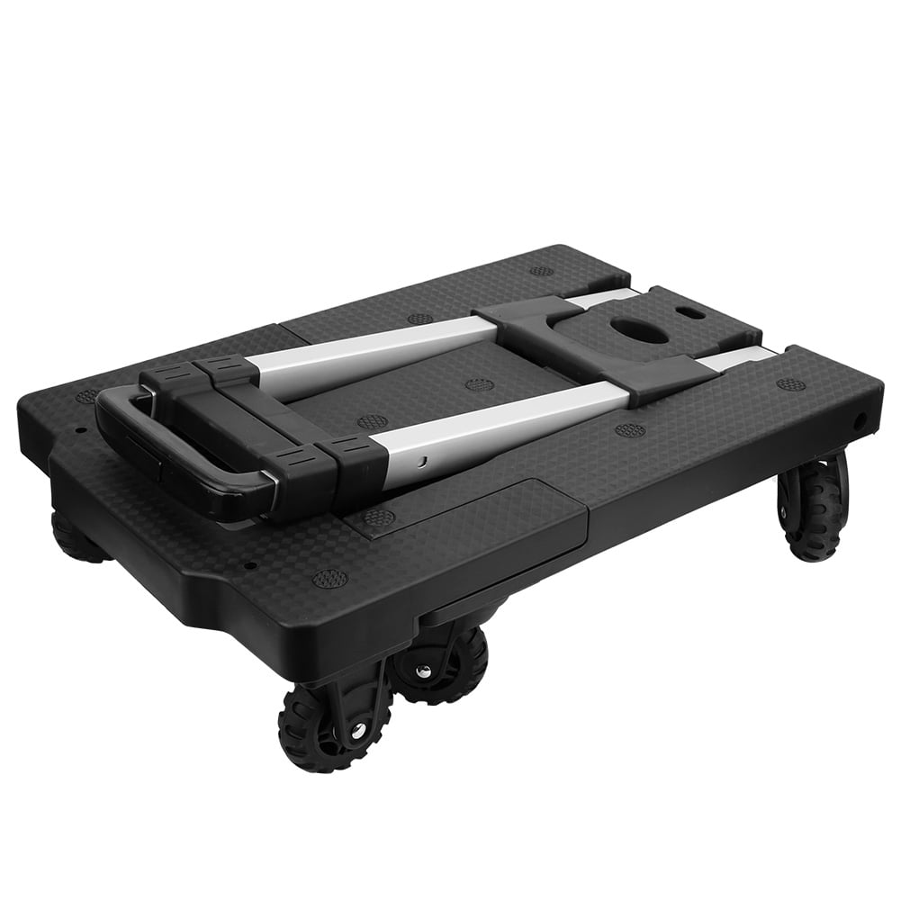 Portable Foldable Silent 7Wheel Platform Trolley Luggage Cart Hand