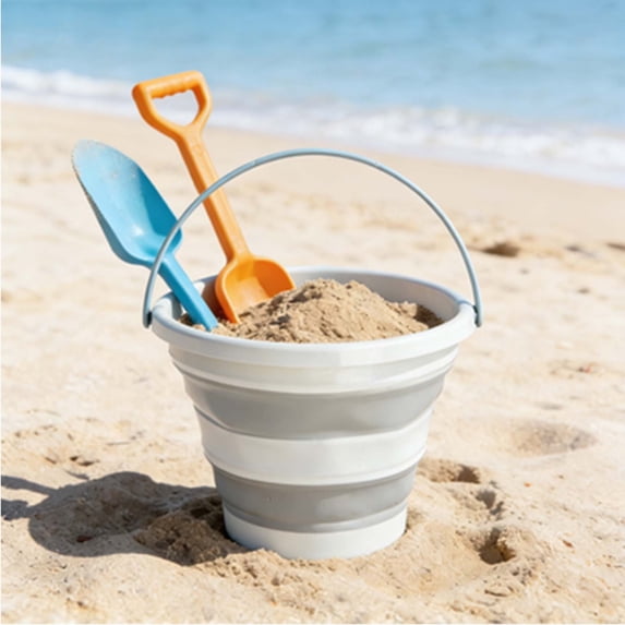 Portable Foldable Silicone Bucket 9.25x7.48in/23.5x19cm – Collapsible Water Pail with Handle, Leak-Proof for Car, Fishing, Beach, Camping & Travel (Multicolor)