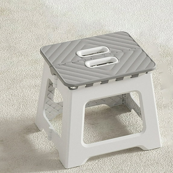 Portable Foldable Small Stool, Lightweight Plastic Low Stool Chair for Outdoor Camping, Easy Assembly Installation Compact Footstool for Home, Fishing, Travel and Indoor Outdoor Use