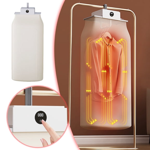 Portable Foldable Smart Dryer - 9.8-Inch Fast 360° Hot Air Dryer with Adjustable Timer for Travel/Apartment/Dorm