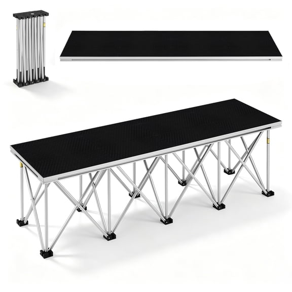 Portable Foldable Stage Platform Riser, 16.5 Inch High Step Stool for Performers, Non-Slip Adjustable Risers for Events Concerts Band Church Dance, Heavy Duty Portable Stage Steps for Indoor Outdoor