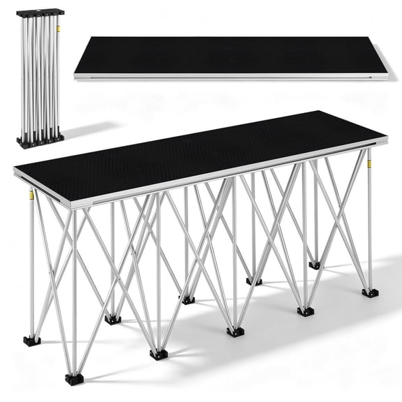 Portable Foldable Stage Platform Riser, 24.5Inch High Step Stool for Performers, Non-Slip Adjustable Risers for Events Concerts Band Church Dance, Heavy Duty Portable Stage Steps for Indoor Outdoor