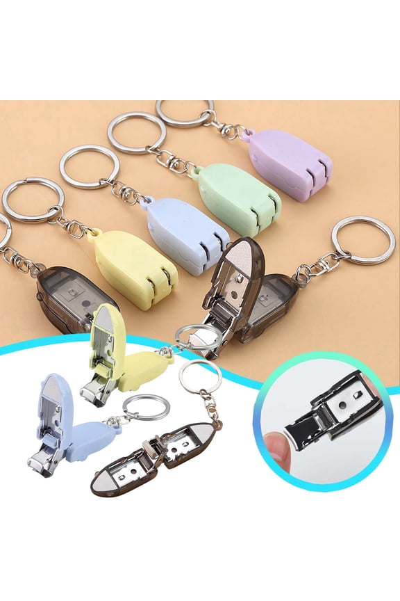 Portable Foldable Stainless Steel Nail Clipper with Keychain Travel Mini File for Thick Toenails and Fingernails Trimmer