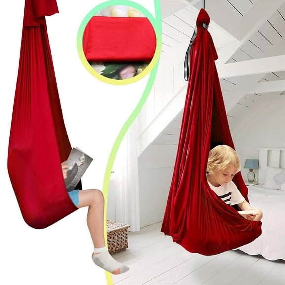 Portable Foldable Swing for Kids Teens Indoor Outdoor Leisure Activity Lightweight Durable Polyester Sensory Relaxation Hanging Chair