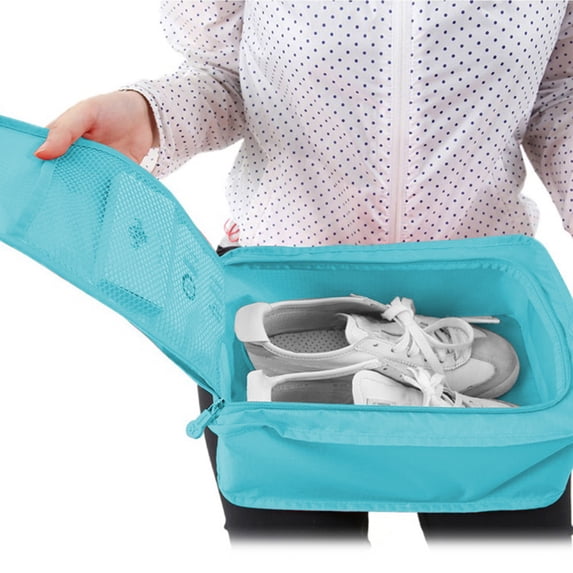 Portable Foldable Travel Shoe Bag with Multi Compartment Organization, Lightweight Storage Solution for Footwear and Clothing Suitcase Packing Accessory for Business Trips Vacations