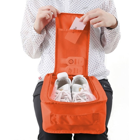 Portable Foldable Travel Shoe Bag with Multi Compartment Organization, Lightweight Storage Solution for Footwear and Clothing Suitcase Packing Accessory for Business Trips Vacations