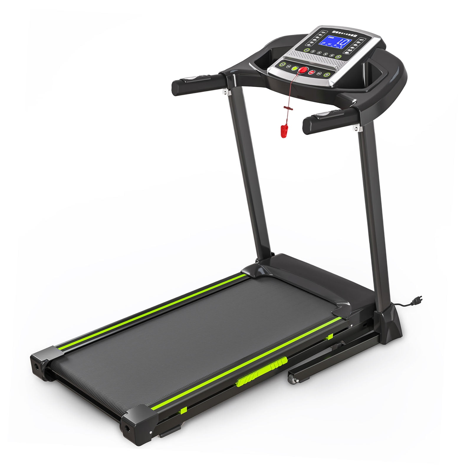 Portable Foldable Treadmill With Handles 15% Auto Incline Home Walking Running Treadmill 0.5-7.5 MPH 330 Lb Weight Capacity