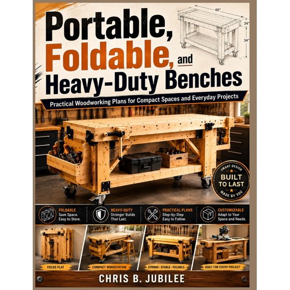 Portable, Foldable, and Heavy-Duty Benches: Practical Woodworking Plans for Compact Spaces and Everyday Projects, (Paperback)