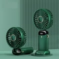 thumbnail image 1 of Portable Folded Fan with Smart LED Digital Display USB Rechargeable Mini Handheld Fan, 5000Mah 5 Speed Adjustable Personal Fan, Green, 1 of 12