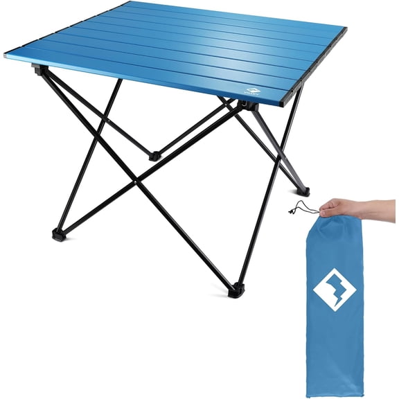 Portable Folding Aluminum Side Table 24 Inch Blue