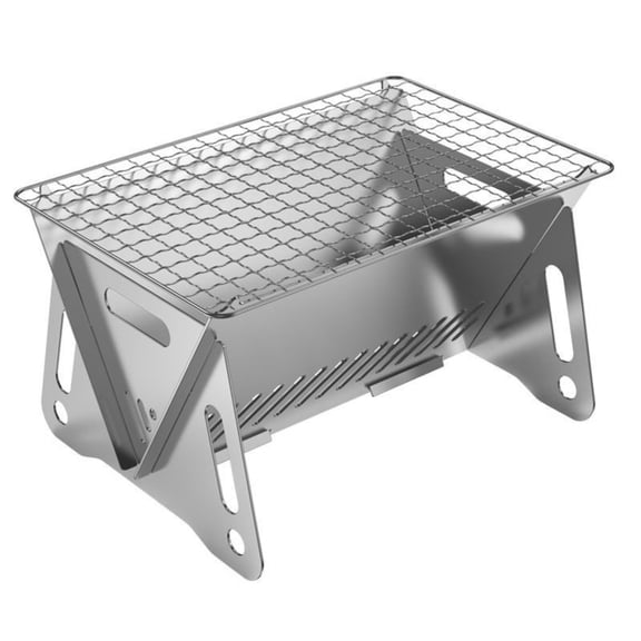 Portable Folding BBQ Grill for 1-2 People - Mini Charcoal Grill for Camping, Compact Stainless Steel Fire Pit with Carry Bag, Outdoor Grill for Backyard, Hiking & Picnic