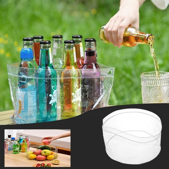 Portable Folding Basin for Travel, Collapsible Pvc Sink with Drain Holes, Large Capacity Storage Bucket for Camping, Dishwashing, and Outdoor Use,Vsgery