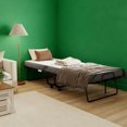 thumbnail image 1 of Folding Bed with Mattress for Adults, Single Size, Portable Foldable Bed with Memory Foam Mattress & Steel Frame, 1 of 6