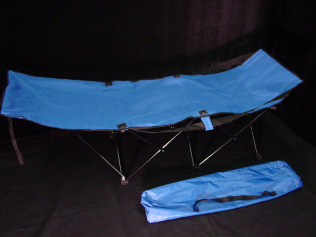 Portable Folding Camping Cot Blue w. Bag Camp Bed, Compact, Travel