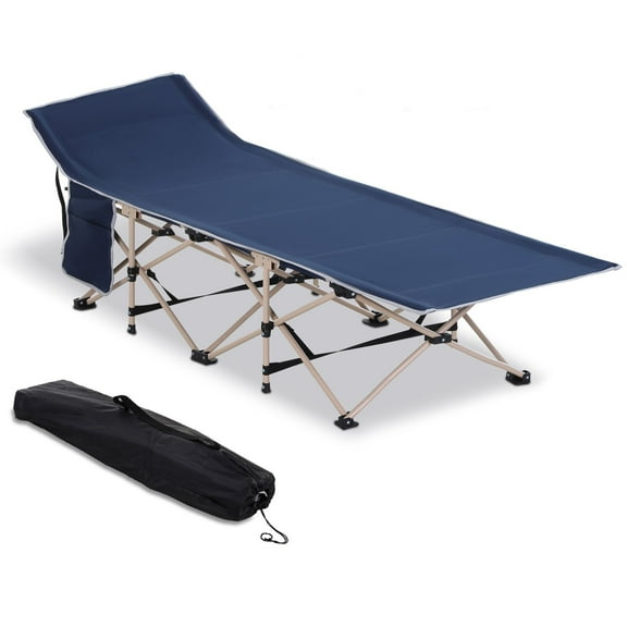 Portable Folding Camping Cot for Adults 330 lbs Capacity, Blue