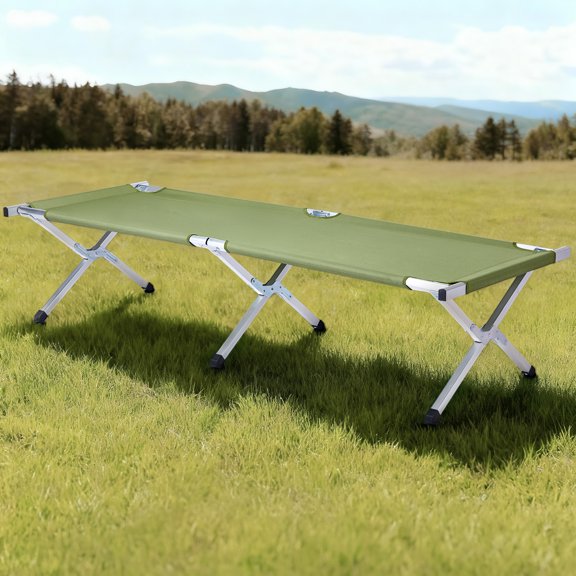 Portable Folding Camping Cot with Carrying Bag Army Green